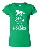 City Shirts Junior New Keep Calm And Love Horses Animal Lover DT T-Shirt Tee