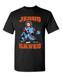 New Jesus Saves Hockey Puck Sports Jersey Funny DT Adult T-Shirt Tee