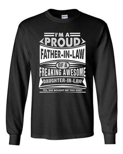 Long Sleeve Adult T-Shirt I'm A Proud Father-In-Law Of A Awesome Daughter DT