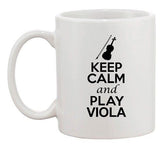 City Shirts Keep Calm And Play Viola String Music Lover Ceramic White Coffee Mug