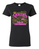 Ladies Queens Are Born In December Crown Birthday Funny DT T-Shirt Tee