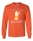Long Sleeve Adult T-Shirt New I'm Here For The Booz Ghost Halloween Funny DT
