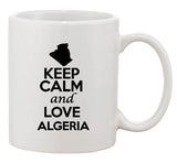 Keep Calm And Love Algeria Africa Country Map Patriotic Ceramic White Coffee Mug