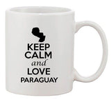 Keep Calm And Love Paraguay Country Map USA Patriotic Ceramic White Coffee Mug