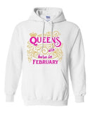 Queens Are Born In February Crown Birthday Funny DT Sweatshirt Hoodie