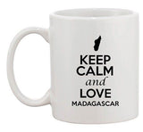 Keep Calm And Love Madagascar Country Map Patriotic Ceramic White Coffee Mug