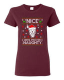 Ladies Nice Until Prove Naughty Labrador Dog Ugly Christmas Funny DT T-Shirt Tee