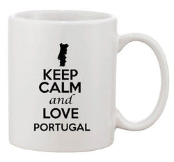 Keep Calm And Love Portugal Country Map Patriotic Ceramic White Coffee Mug