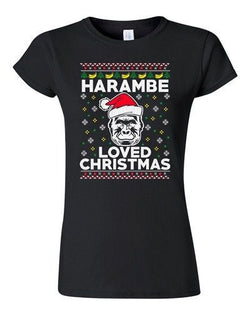 Junior Harambe Loved Christmas Ape Gorilla Ugly Xmas Funny DT T-Shirt Tee