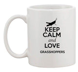 Keep Calm And Love Grasshoppers Insects Lover Funny Ceramic White Coffee Mug