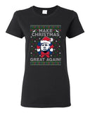 Ladies Make Christmas Great Again Trump President Ugly Xmas Funny DT T-Shirt Tee
