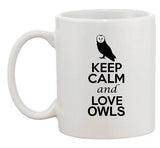 City Shirts Keep Calm And Love Owls Bird Animal Lover Ceramic White Coffee Mug