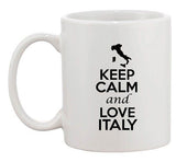 Keep Calm And Love Italy Rome Country Map Patriotic Ceramic White Coffee Mug