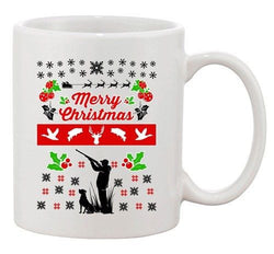 Merry Christmas Hunting Dog Animals Hunt Ugly Xmas Holiday DT Coffee 11 Oz Mug