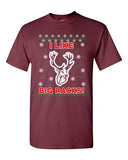 I Like Big Racks Reindeer Antlers Ugly Christmas Funny Adult DT T-Shirt Tee