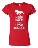 City Shirts Junior New Keep Calm And Love Horses Animal Lover DT T-Shirt Tee