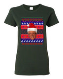 Ladies Bernie Sanders Bern Election Reindeer Ugly Christmas Funny DT T-Shirt Tee