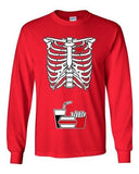 Long Sleeve Adult T-Shirt Skeleton Junk Food Snack Burger Fries Funny Humor DT