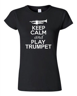 City Shirts Junior Keep Calm And Play Trumpet Brass Music Lover DT T-Shirt Tee