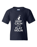 City Shirts Keep Calm And Play Violin Music Lover DT Youth Kids T-Shirt Tee
