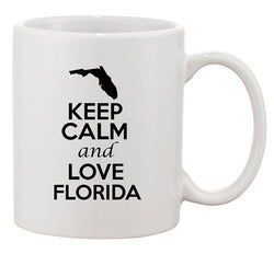 Keep Calm And Love Florida Country Map Nation Patriotic Ceramic White Coffee Mug