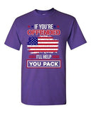 If You're Offended I'll Help You Pack American Flag USA DT Adult T-Shirts Tee