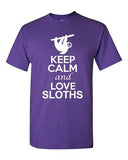 City Shirts Keep Calm And Love Sloth Animal Lovers Funny DT Adult T-Shirts Tee