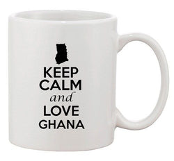 Keep Calm And Love Ghana Accra Country Map Patriotic Ceramic White Coffee Mug