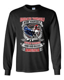 Long Sleeve Adult T-Shirt Educate Arm Defend Yourself God Bless America Patriot