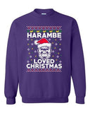 Harambe Loved Christmas Gorilla Ape Ugly Xmas Funny DT Crewneck Sweatshirt