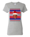 Ladies Bernie Sanders Bern Election Reindeer Ugly Christmas Funny DT T-Shirt Tee