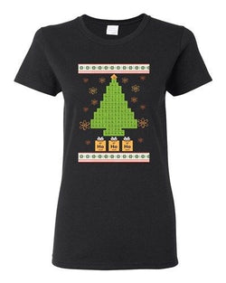 Ladies Elements Xmas Tree Ugly Christmas Holiday Gift Funny DT T-Shirt Tee