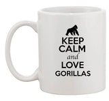 Keep Calm And Love Gorilla Monkey Animal Lover Funny Ceramic White Coffee Mug