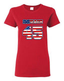 Ladies Impeach 45 President Donald USA American Flag Political DT T-Shirt Tee