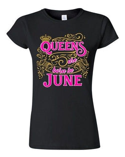 Junior Queens Are Born In June Crown Birthday Funny DT T-Shirt Tee