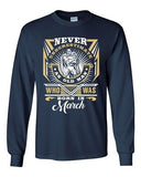 Long Sleeve Adult T-Shirt Never Underestimate Who Was Born In March Funny DT