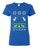 Ladies Math Mathematics Angels Deer Holiday Ugly Christmas Funny DT T-Shirt Tee