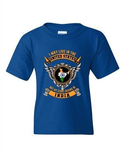 I May Live In US But My Story Begins In Indian Native DT Youth T-Shirt Tee