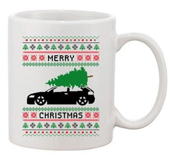 Merry Christmas Car Ugly Xmas Tree Holiday Funny Humor DT Coffee 11 Oz Mug