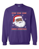 Hoes Hoes Hoes Merry Christmas Santa Ugly Xmas Funny DT Crewneck Sweatshirt