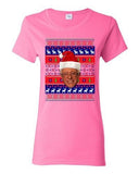 Ladies Bernie Sanders Bern Election Reindeer Ugly Christmas Funny DT T-Shirt Tee