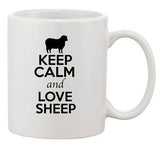 Keep Calm And Love Sheep Ram Farm Animal Lover Funny Ceramic White Coffee Mug
