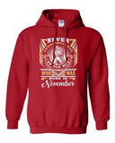 Never Underestimate Who Was Born In November Old Man Funny DT Sweatshirt Hoodie