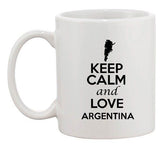 Keep Calm And Love Argentina Country Map Patriotic Ceramic White Coffee Mug