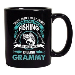 I Love More Than Fishing But One Of Them Being Grammy DT Coffee 11 Oz Black Mug