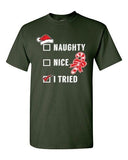 Naughty Nice I Tried Santa Candy Ugly Christmas Funny Adult DT T-Shirt Tee