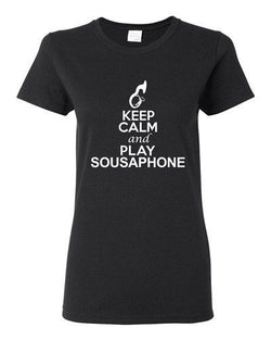 City Shirts Ladies Keep Calm And Play Sousaphone Music Lover DT T-Shirt Tee