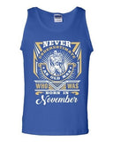 Never Underestimate Who Was Born In November Old Man Funny DT Adult Tank Top