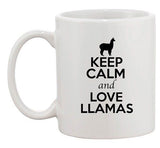 Keep Calm And Love Llamas Camel Animal Lover Funny Ceramic White Coffee Mug