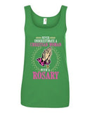 Ladies Never Underestimate A Christian Woman With A Rosary Sleeveless Tank Tops